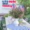 4th of July Artificial Red White Blue Flowers – 2 Bundles, 19.7 Inch Patriotic Silk Daisy Wildflowers for Independence Day, Memorial Day, Party & Indoor Home Table Décor
